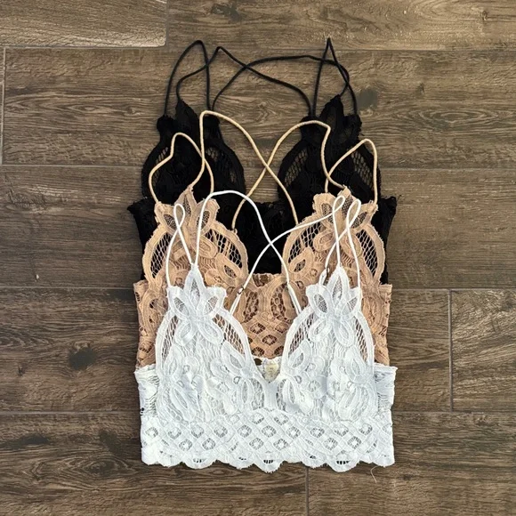 FP Bralette Set in Black, Tan, and White - Picture 1 of 4